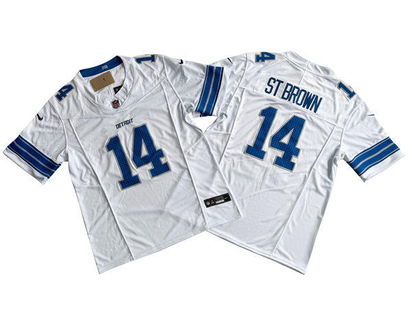 Youth Detroit Lions #14 Amon-Ra St. Brown Nike White Vapor F.U.S.E. Limited Jersey