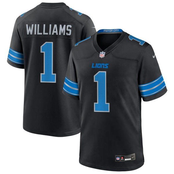 Youth Detroit Lions #1 Jameson Williams Nike Black 2nd Alternate Vapor F.U.S.E. Limited Jersey