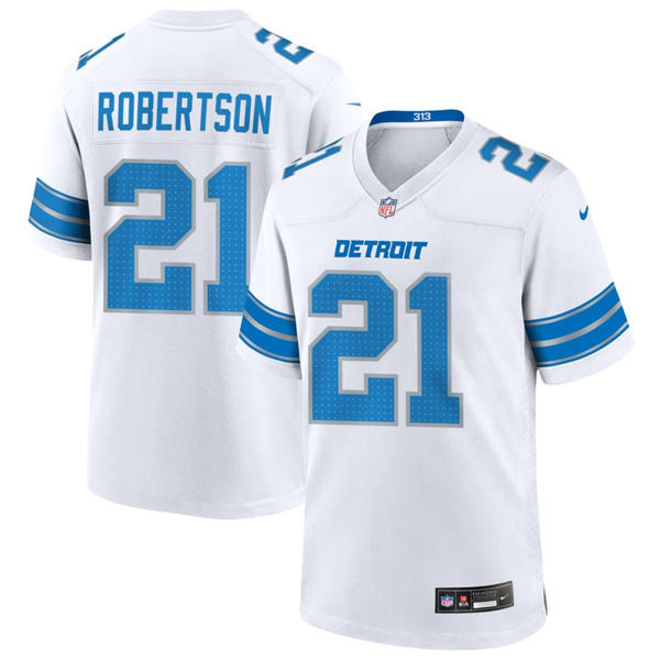 Mens Detroit Lions #21 Amik Robertson Nike White Vapor F.U.S.E. Limited Player Jersey