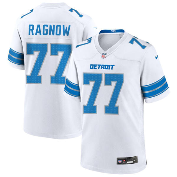 Mens Detroit Lions #77 Frank Ragnow Nike White Vapor F.U.S.E. Limited Player Jersey