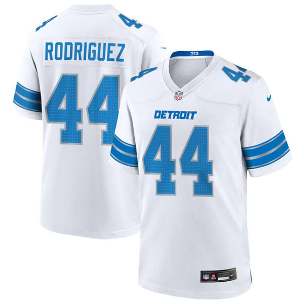 Mens Detroit Lions #44 Malcolm Rodriguez Nike White Vapor F.U.S.E. Limited Player Jersey
