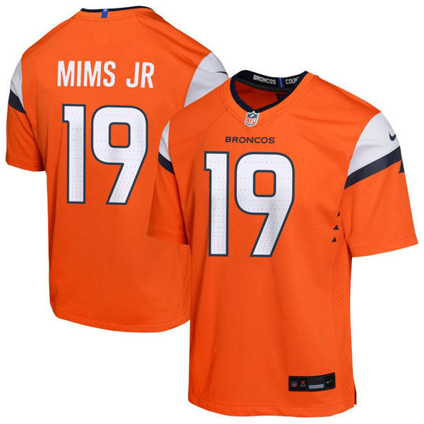 Youth Denver Broncos #19 Marvin Mims Jr. Nike Orange Vapor Limited Jersey