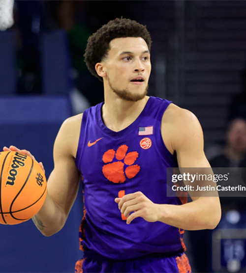 Mens Youth Clemson Tigers Custom Purple NCAA College Basketball Jersey