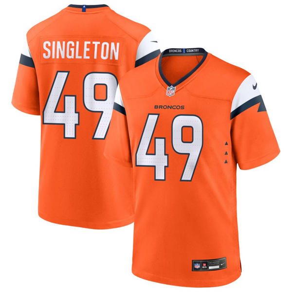 Mens Denver Broncos #49 Alex Singleton Nike Orange Vapor F.U.S.E. Limited Player Jersey