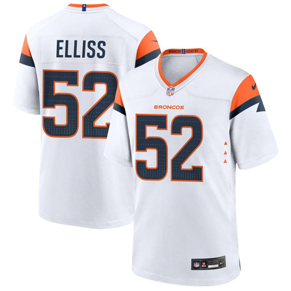 Mens Denver Broncos #52 Jonah Elliss Nike White Vapor F.U.S.E. Limited Player Jersey