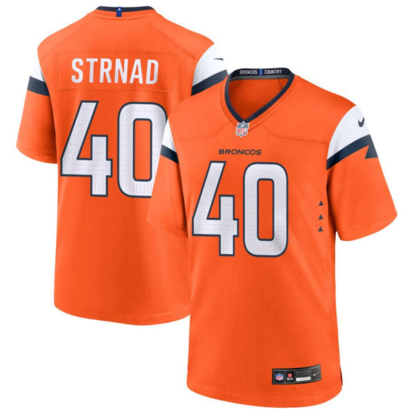 Mens Denver Broncos #40 Justin Strnad Nike Orange Vapor F.U.S.E. Limited Player Jersey