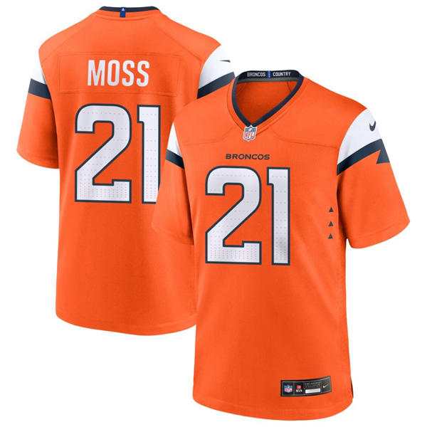 Mens Denver Broncos #21 Riley Moss Nike Orange Vapor F.U.S.E. Limited Player Jersey