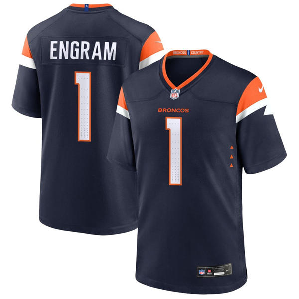 Mens Denver Broncos #1 Evan Engram Nike Navy Alternate Vapor F.U.S.E. Limited Player Jersey