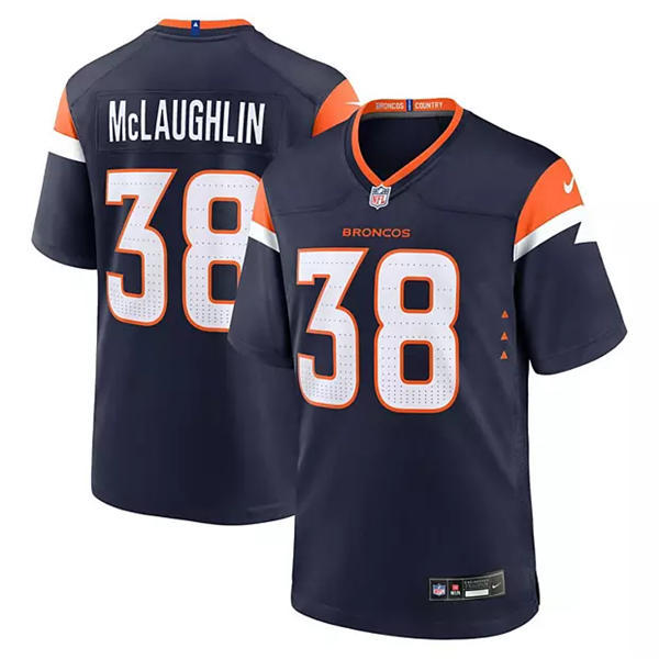 Mens Denver Broncos #38 Jaleel McLaughlin Nike Navy Alternate Vapor F.U.S.E. Limited Player Jersey