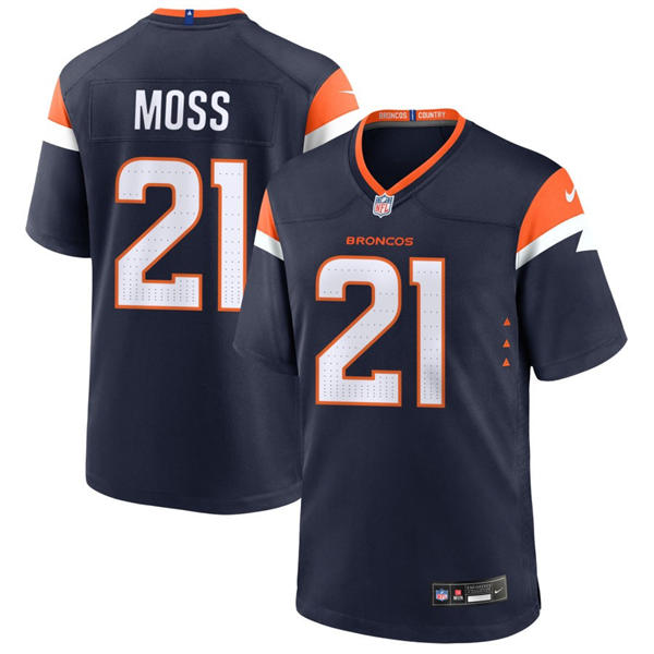 Mens Denver Broncos #21 Riley Moss Nike Navy Alternate Vapor F.U.S.E. Limited Player Jersey