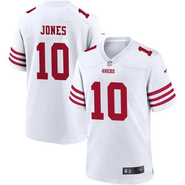 Mens San Francisco 49ers #10 Mac Jones Nike Home White F.U.S.E. Vapor Limited Jersey