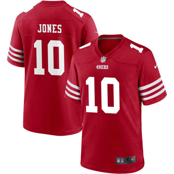 Mens San Francisco 49ers #10 Mac Jones Nike Scarlet F.U.S.E. Vapor Limited Jersey