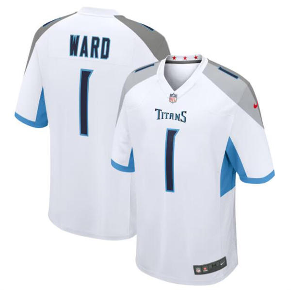 Mens Tennessee Titans #1 Cam Ward Nike White Limited Jersey