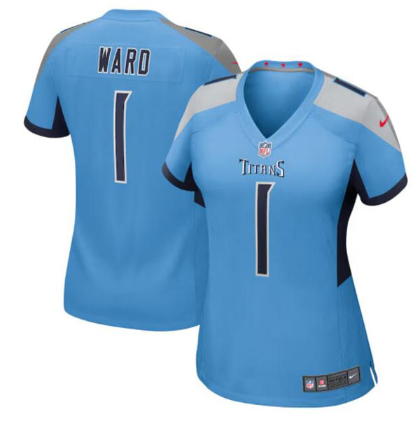 Woens Tennessee Titans #1 Cam Ward Nike Light Blue Alternate Limited Jersey