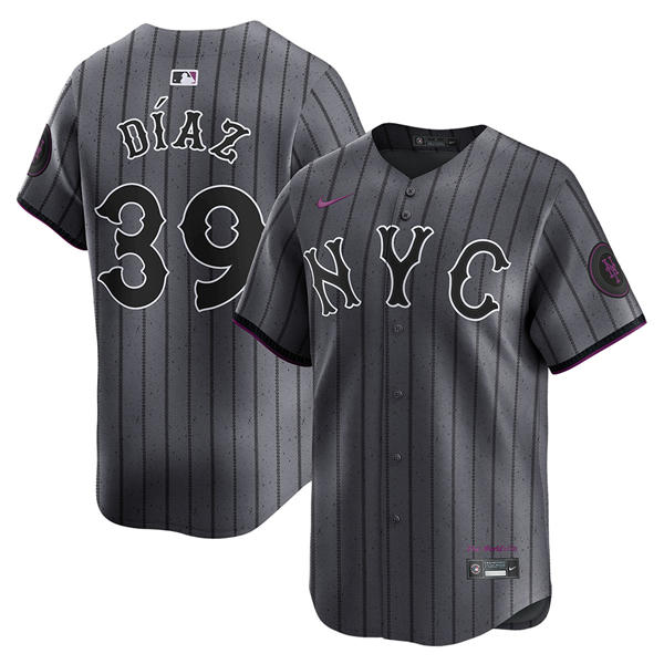 Mens New York Mets #39 Edwin Diaz Nike Graphite City Connect Limited Jersey