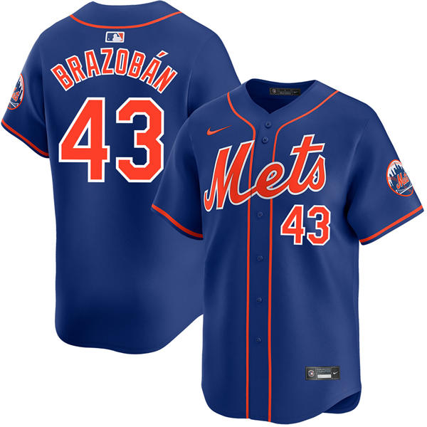 Mens New York Mets #43 Huascar Brazoban Nike Royal Orange Alternate Limited Player Jersey