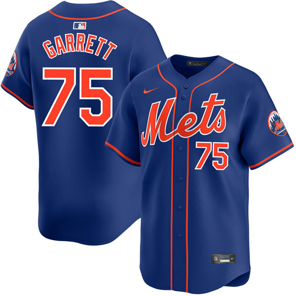 Mens New York Mets #75 Reed Garrett Nike Royal Orange Alternate Limited Player Jersey