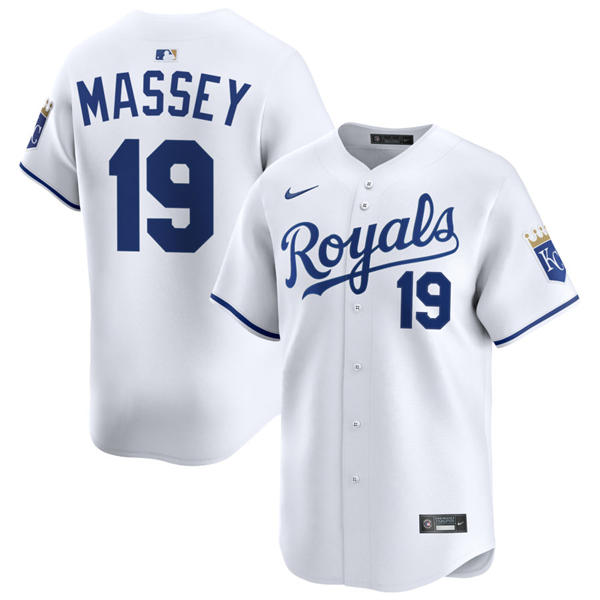 Mens Kansas City Royals #19 Michael Massey Nike Home White Limited Jersey