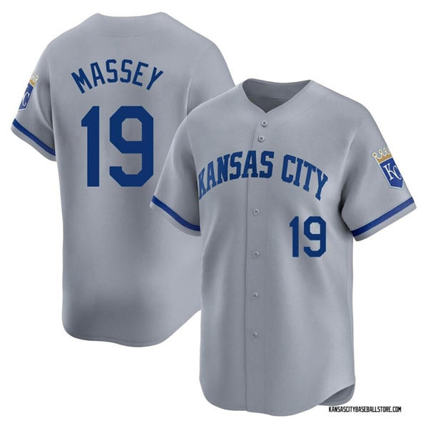 Mens Kansas City Royals #19 Michael Massey Nike Gray Road Limited Player Jersey