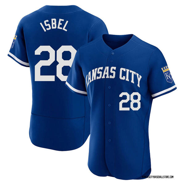 Mens Kansas City Royals #28 Kyle Isbel Nike Royal Alternate Limited Jersey
