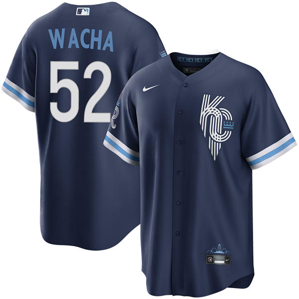 Mens Kansas City Royals #52 Michael Wacha Nike Navy City Connect Limited Jersey