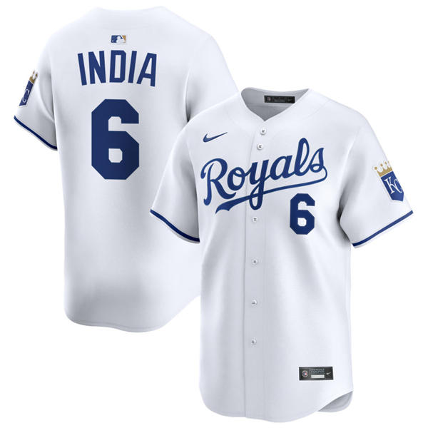 Mens Kansas City Royals #6 Jonathan India Nike Home White Limited Jersey