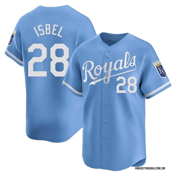 Mens Kansas City Royals #28 Kyle Isbel Nike Light Blue Alternate Limited Jersey