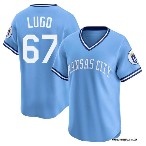 Mens Kansas City Royals #67 Seth Lugo Nike Light Blue Throwback Cooperstown Collection Limited Jersey