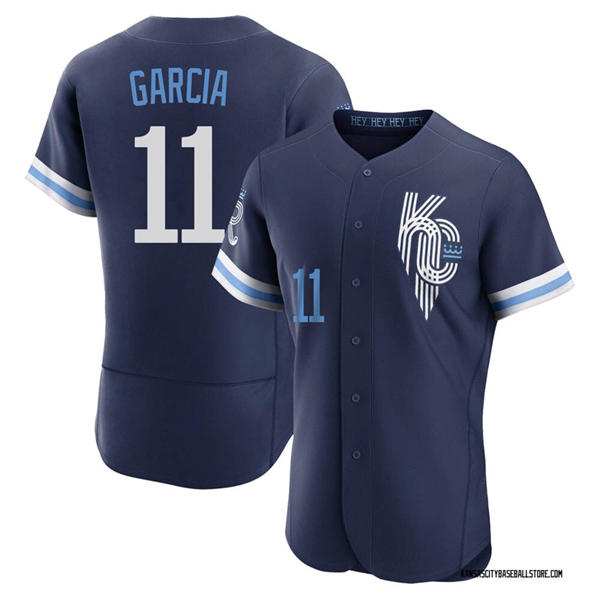 Mens Kansas City Royals #11 Maikel Garcia Nike Navy City Connect Limited Jersey