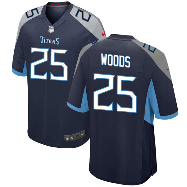 Mens Tennessee Titans #25 Xavier Woods Nike Navy Vapor F.U.S.E. Limited Jersey