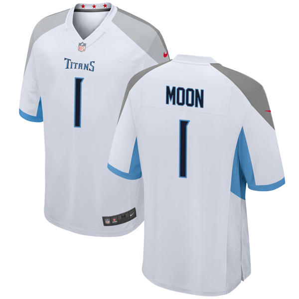 Mens Tennessee Titans Retired Player #1 Warren Moon Nike White Vapor F.U.S.E. Limited Jersey