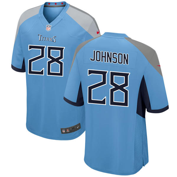 Mens Tennessee Titans Retired Player #28 Chris Johnson Nike Light Blue Alternate Vapor F.U.S.E. Limited Jersey