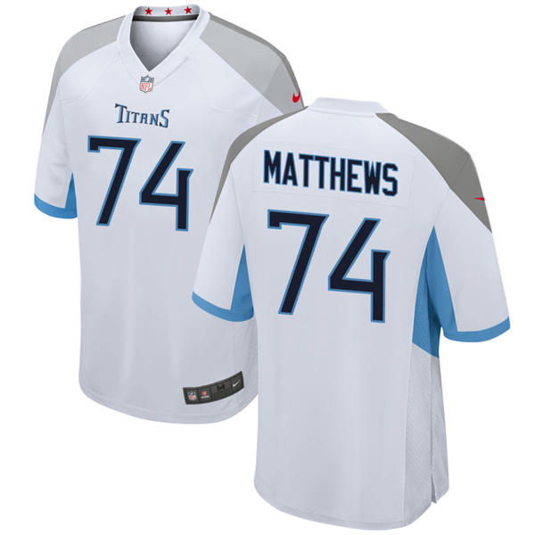 Mens Tennessee Titans Retired Player #74 Bruce Matthews Nike White Vapor F.U.S.E. Limited Jersey