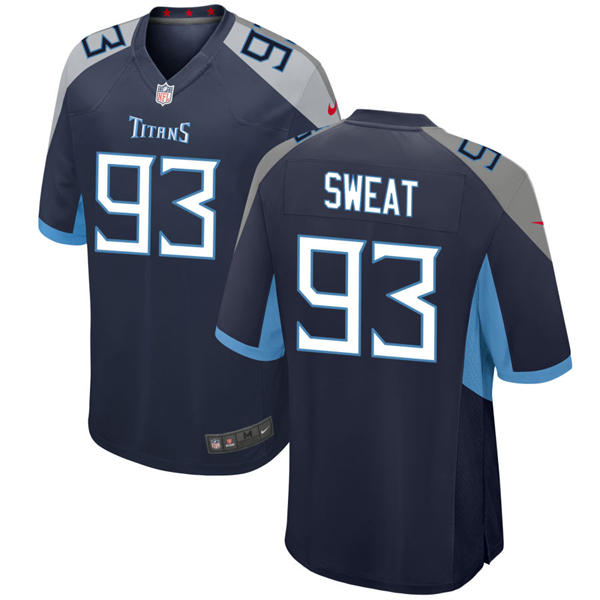 Mens Tennessee Titans #93 T'Vondre Sweat Nike Navy Vapor F.U.S.E. Limited Jersey