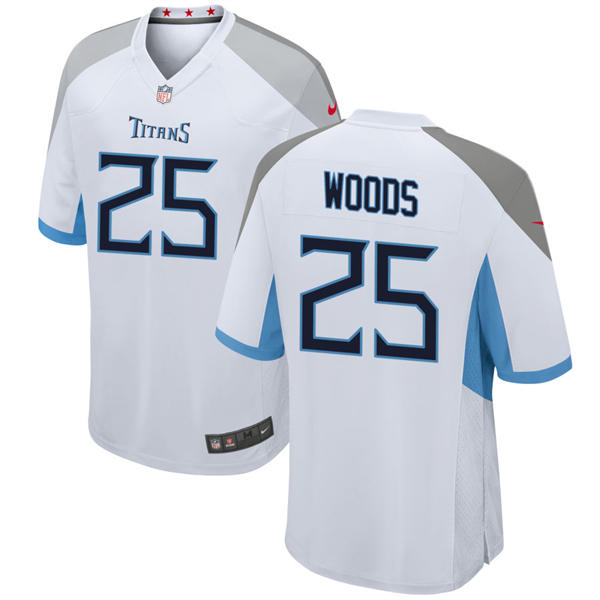 Mens Tennessee Titans #25 Xavier Woods Nike White Vapor F.U.S.E. Limited Jersey
