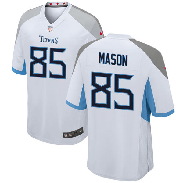 Mens Tennessee Titans Retired Player #85 Derrick Mason Nike White Vapor F.U.S.E. Limited Jersey