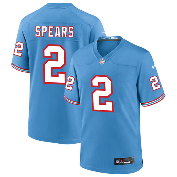Mens Tennessee Titans #2 Tyjae Spears Nike Light Blue Oilers Throwback Vapor F.U.S.E. Limited Jersey
