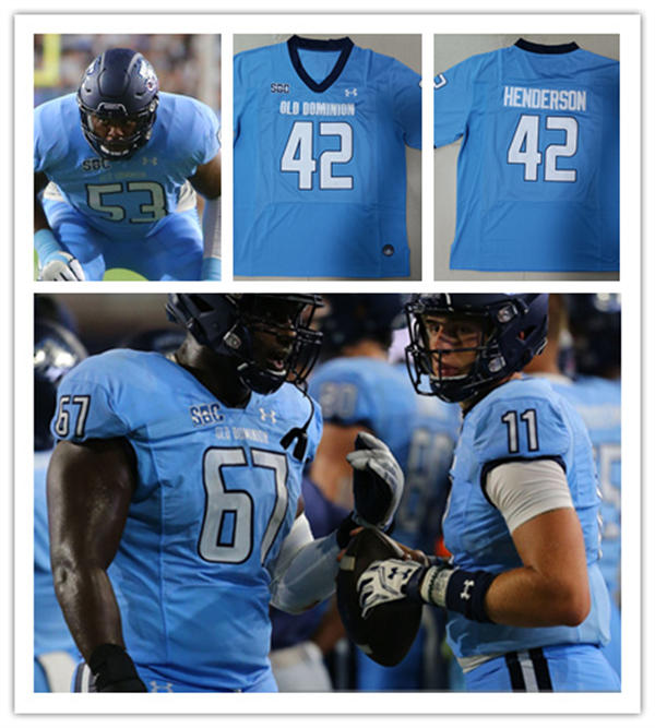 Mens Youth Old Dominion Monarchs Custom 2025 Light Blue SBC Collese Football Jersey