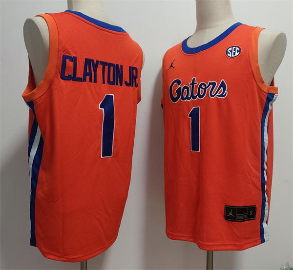 Mens Florida Gators #1 Walter Clayton Jr. Orange Basketball Game Jersey