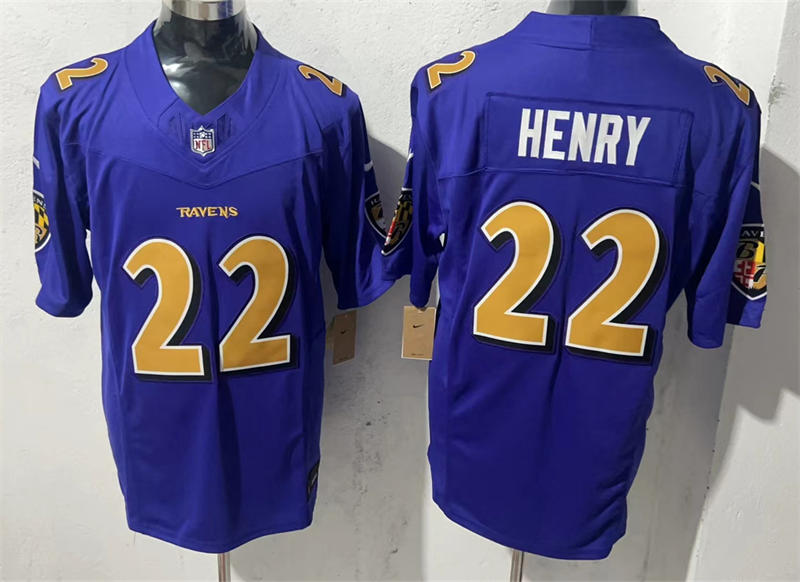 Youth Baltimore Ravens #22 Derrick Henry Nike Purple Color Rush Limited Jersey