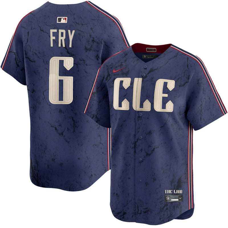 Womens Cleveland Guardians #6 David Fry Nike Navy City Connect Limited Player Jersey