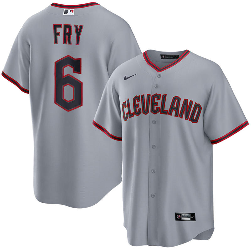 Womens Cleveland Guardians #6 David Fry Nike 2025 Gray Road Limited Player Jersey