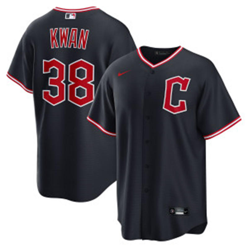 Womens Cleveland Guardians #38 Steven Kwan Nike 2025 Navy Alternate Limited Player Jersey