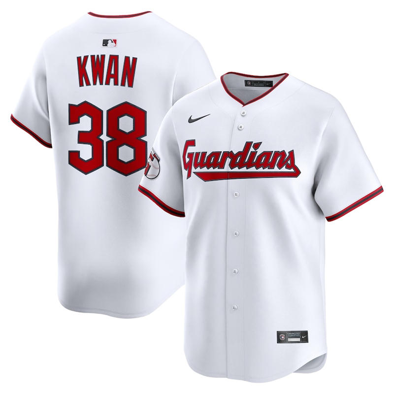 Womens Cleveland Guardians #38 Steven Kwan Nike 2025 White Home Limited Player Jersey
