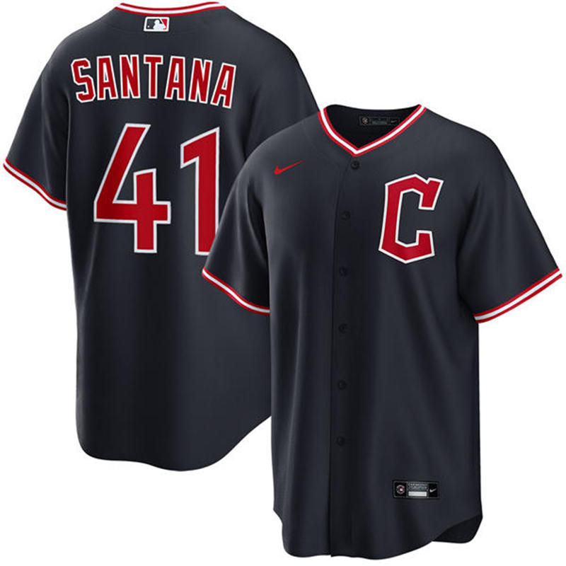 Womens Cleveland Guardians #41 Carlos Santana Nike 2025 Navy Alternate Limited Player Jersey