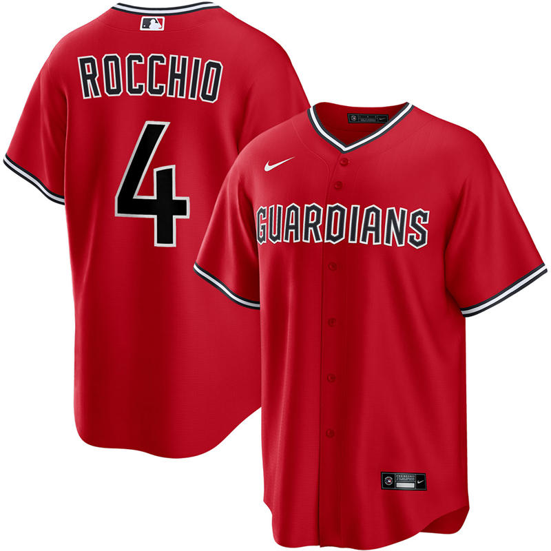Mens Cleveland Guardians #4 Brayan Rocchio Nike 2025 Red Alternate Limited Player Jersey