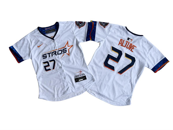 Women's Houston Astros #27 Jose Altuve Nike White 2025 City Connect Limited Player Jersey