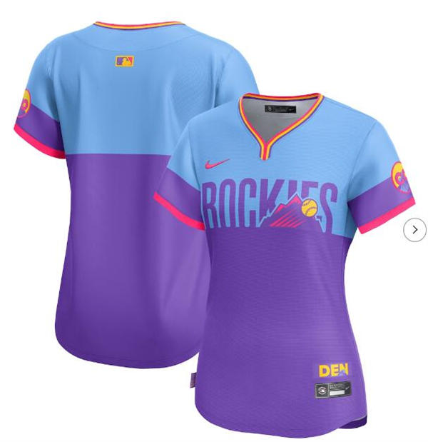 Womens Colorado Rockies Blank Nike 2025 City Connect 2.0 Limited Jersey Purple Light Blue