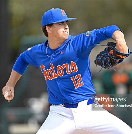 Mens Youth Florida Gators #12 Liam Peterson Royal Gators College Baseball Game Jersey
