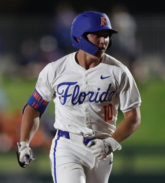 Mens Youth Florida Gators #10 Colby Shelton White College Baseball Game Jersey